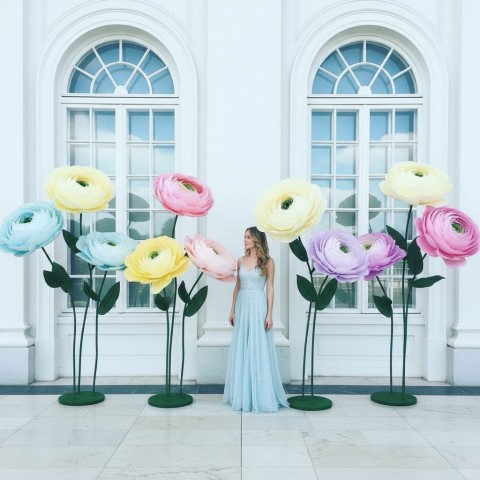 Аренда ростовых цветов из бумаги "Ранункулюсы"  (цвет по согласованию)